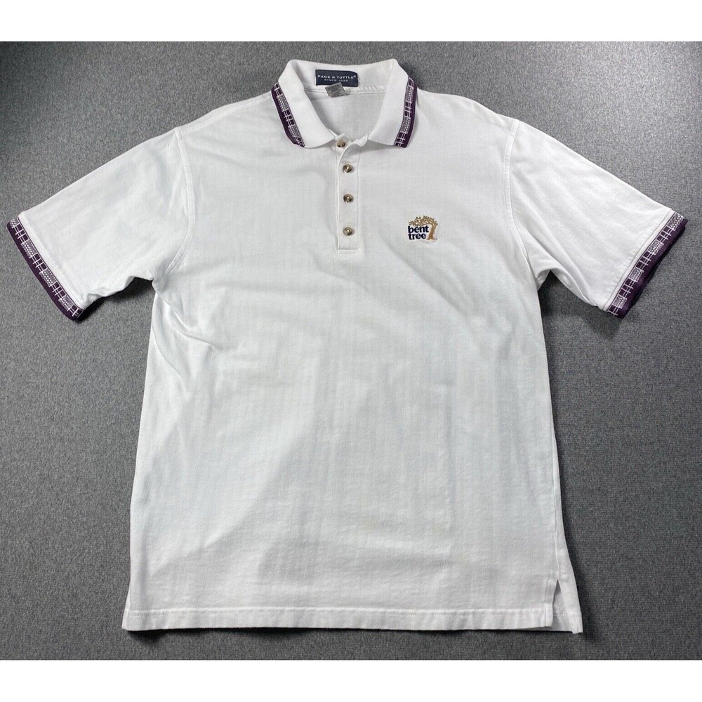 Page & Tuttle Mens Golf Polo Shirt Size L White